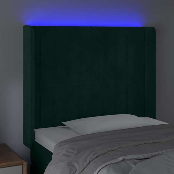 Maison Exclusive - LED-pääty vihreä 83x16x118/128 cm sametti Mörkgrön