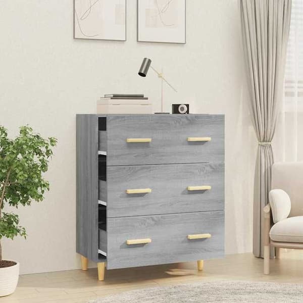Maison Exclusive - Buffet Sonoma grå 70x34x90 cm Ingenjörsträ Grå