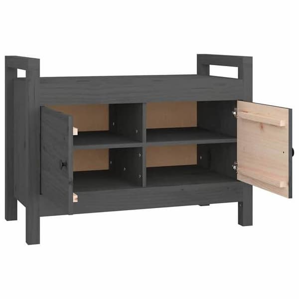 Maison Exclusive - Harmaa eteispankki 80x40x60 cm Massiivipine