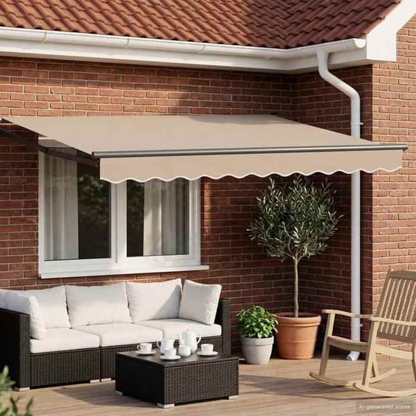 Maison Exclusive - Elektrisk indtrækbar markise Beige 3,5 x 2,5 m