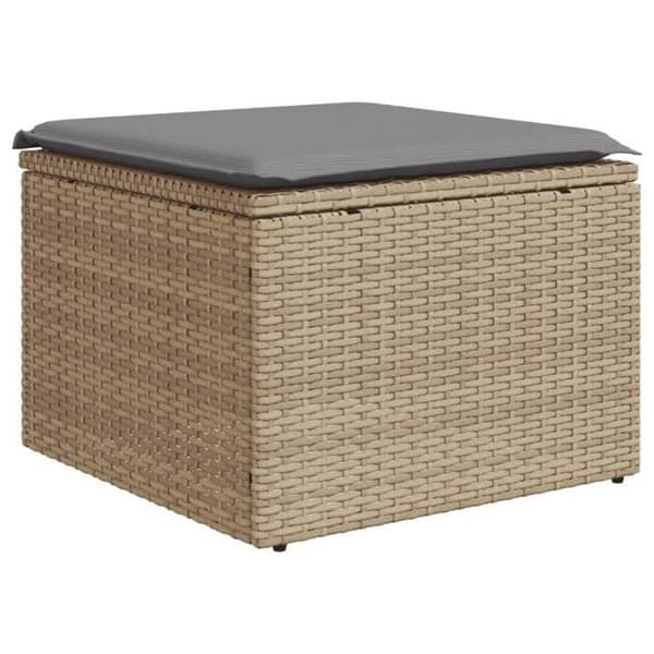 Maison Exclusive - Trädgårdsmöbler med kuddar 7 delar beige flätad resin
