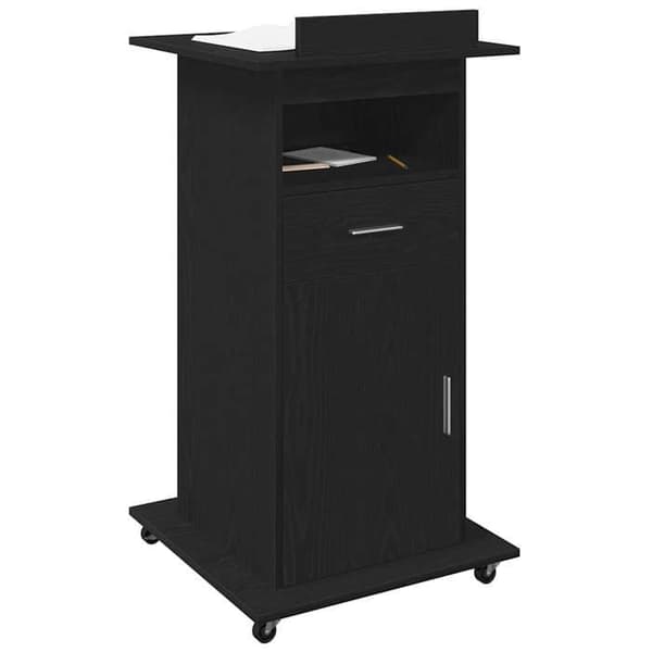 Maison Exclusive - Podium Sort egetræ Ingeniørtræ 55 x 55 x 107 cm
