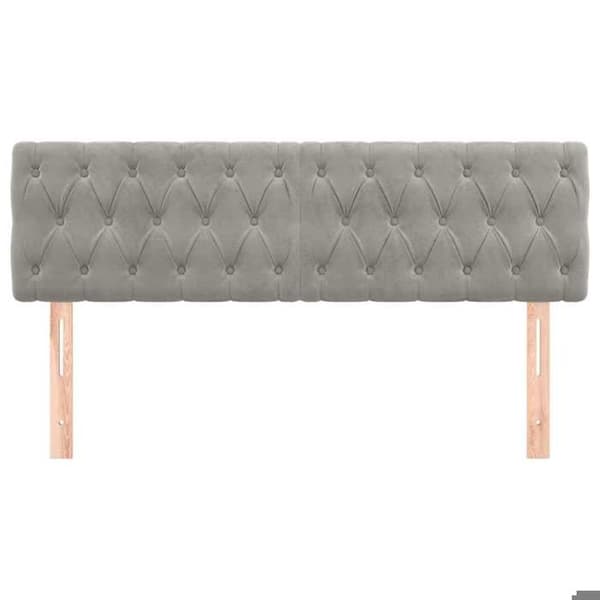Maison Exclusive - Ljust grå sänggavel 144 x 7 x 78/88 cm Sammet