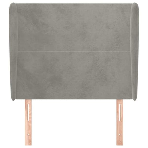 Maison Exclusive - Pääty, jossa korvat, Vaaleanharmaa 83x23x118/128 cm Sametti