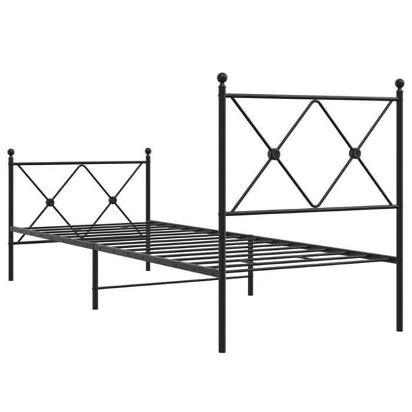 Sengestel - EKSKLUSIV HUS - 75 x 190 cm - Sort - Stål - Inkluderer lameller, opbevaring under seng Svart