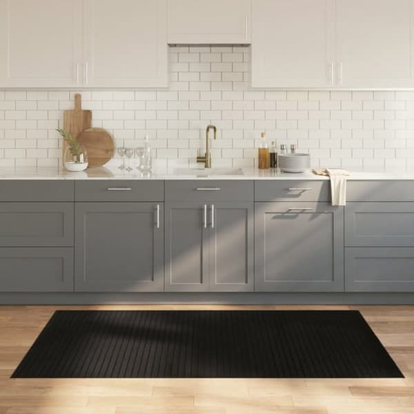 Maison Exclusive - Musta suorakulmainen matto 100x200 cm bambusta