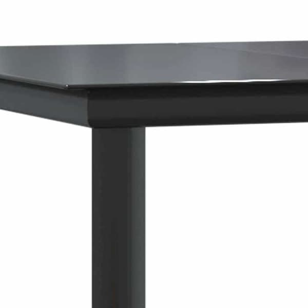 Maison Exclusive - 5-osainen musta tekstiili- ja teräksinen puutarhakalustesarja
