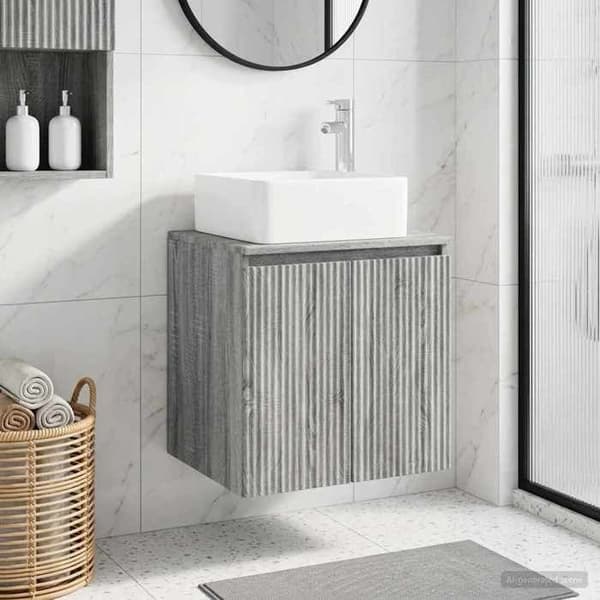 Exklusiv möbel - Väggmonterad handfat Vanity Sonoma grå 49,5 x 41 x 63 cm Sonoma grå