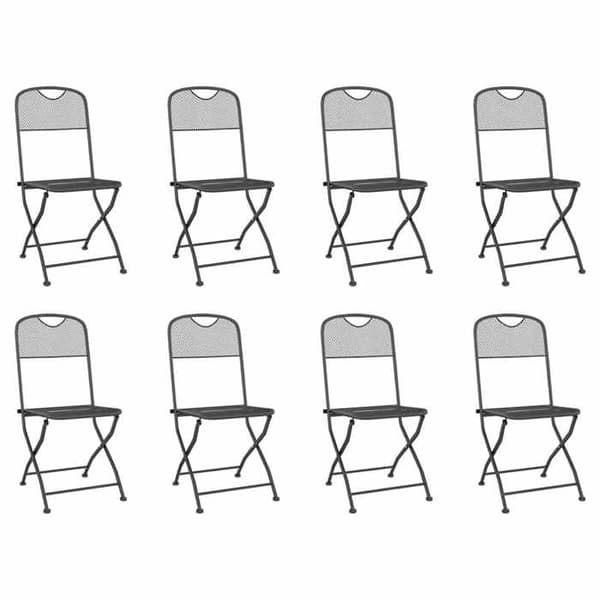 Havemøbler - EKSKLUSIVT HUS - Net - Antracit - Metal - 9 foldbare dele antracit