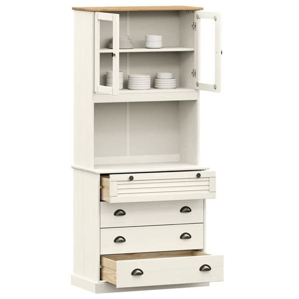 Maison Exclusive - Buffé hög VIGO vit 80x40x176 cm massiv furu