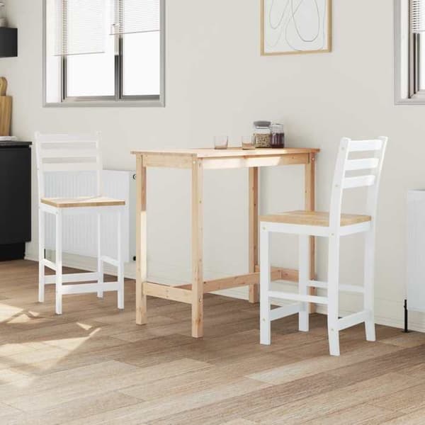 Spisestol - EKSKLUSIV HUS - Sæt af 2 - Massivt gummitræ - Moderne - Ergonomisk komfort Vit