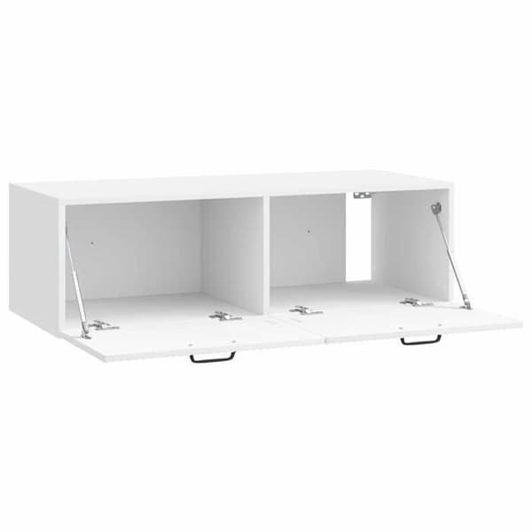 Maison Exclusive - Väggmonterad TV-möbel Väggmontering Vit glans 98 x 41 x 30 cm
