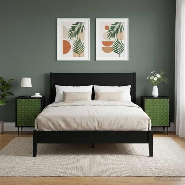 Maison Exclusive - Natbord GELEEN 2 stk Sort eg 36 x 33 x 51 cm