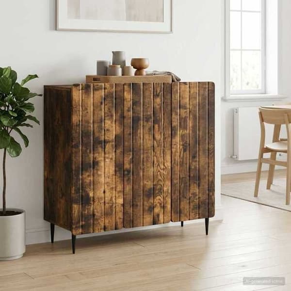 Maison Exclusive - Buffet Røget Eg 89 x 34,5 x 82 cm Ingeniørtræ