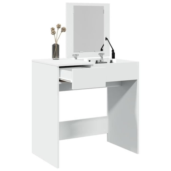 Toiletbord med hvidt spejl 73x46,5x120 cm75 [cm] Vit