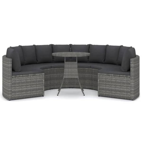 Maison Exclusive - Trädgårdsmöbler 7 delar med kuddar i flätad resin Grå Grå