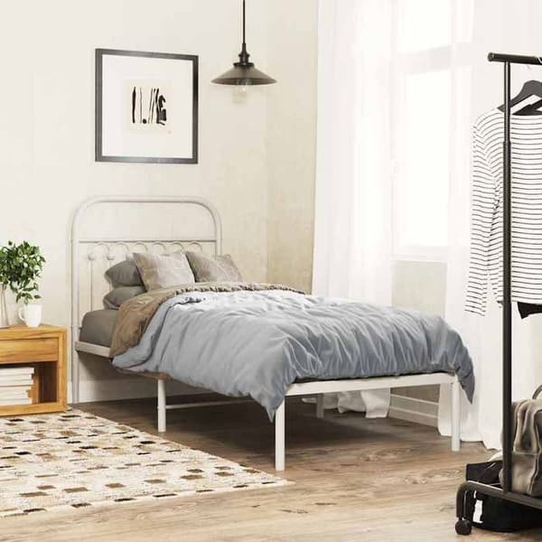 Hovedgærde - EKSKLUSIV HUS - 75 cm - Hvid metal - Klassisk - Robuste metalben Vit