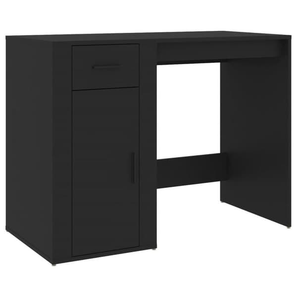 Maison Exclusive - Bureau Noir 100x49x75 cm Ingeniørtræ