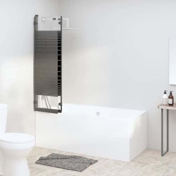 Maison Exclusive - Foldbar brusekabine 3 paneler 130x130 cm ESG Sort Svart (ram)