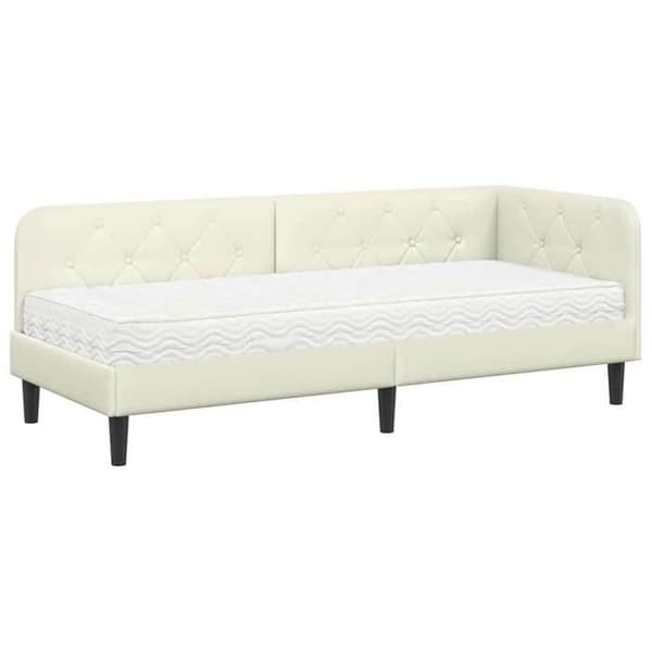 Maison Exclusive - Hörnsängram Creme 80 x 200 cm Sammet