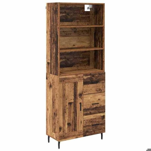 Maison Exclusive - Korkea Kaappi 2 kpl Vanha Puu 69,5 x 32,5 x 180 cm Ej specificerat