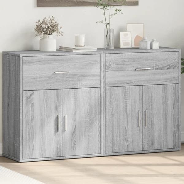 Maison Exclusive - Buffeter 2 stk sonoma grå 60x31x70 cm ingeniørtræ