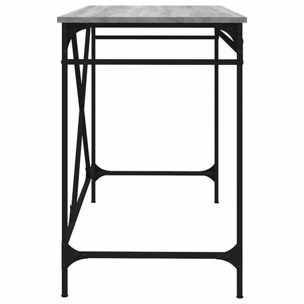 Kontor - EKSKLUSIVT HUS - Sonoma grå - 100x50x75 cm - Ingeniørtræ - Jernramme Sonoma grå