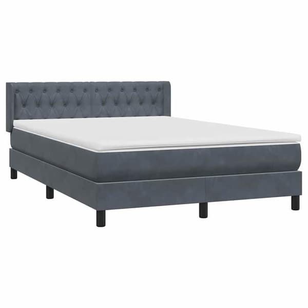 Maison Exclusive - Sängbotten med lameller och mörkgrå madrass 160x210cm sammet