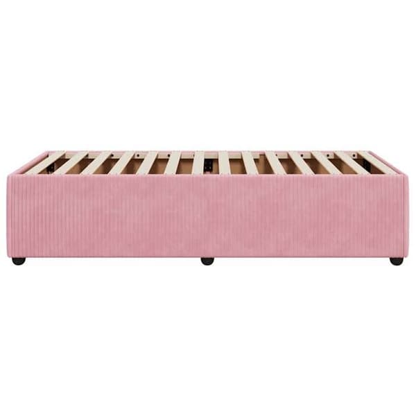Maison Exclusive - Sängram utan madrass rosa 100x200 cm sammet