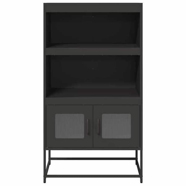 Maison Exclusive - Musta buffet 68x39x123 cm teräksestä