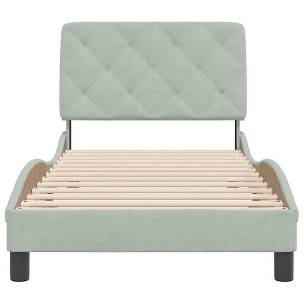 Maison Exclusive - Sängram utan madrass ljusgrå 90x200 cm sammet