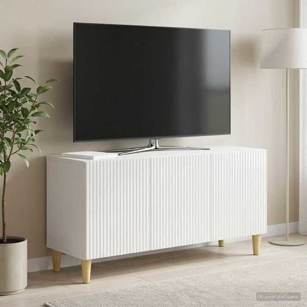 Maison Exclusive - TV-möbel 99 x 34,5 x 50 cm Blank vit Ingenjörsträ