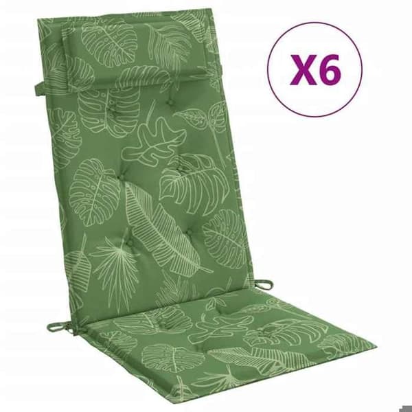 Maison Exclusive - Kuddar för stolar med hög rygg, set om 6, bladmodell