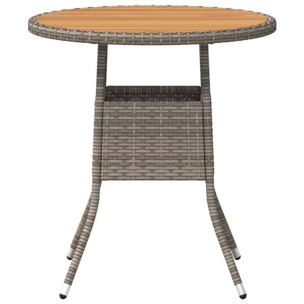 Havemøbel - EKSKLUSIV HUS - 70 x 70 x 73 cm - Rund - Med opbevaring - Grå & akacie Grå och akacia