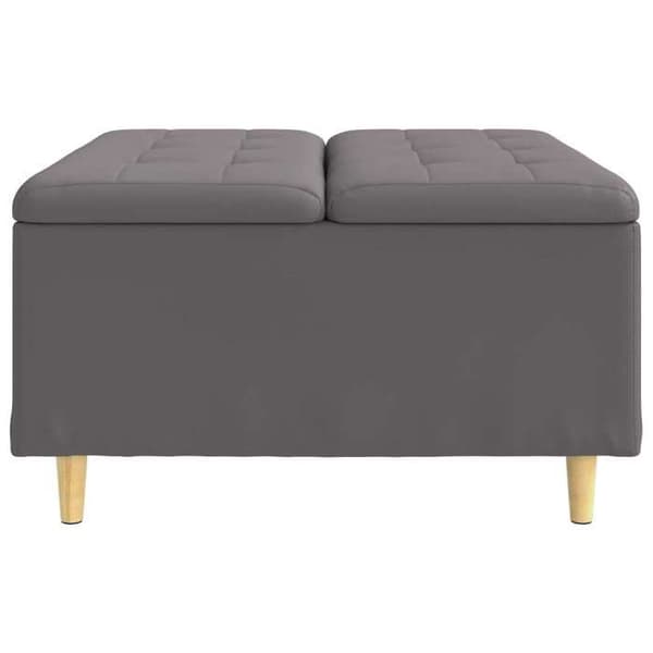 Maison Exclusive - Ottoman med förvaring Grå 80 x 80 x 45 cm Syntetläder