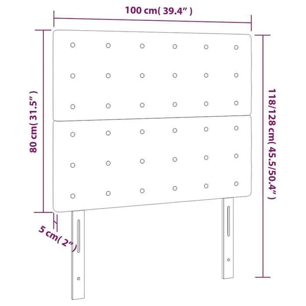 Maison Exclusive - LED Hovedgærde Cappuccino 100x5x118/128 cm Similæder