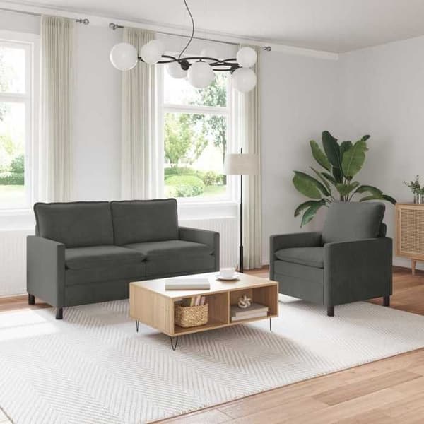 Maison Exclusive - Sæt af 2 sofaer Mørkegrå Stof