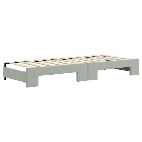Maison Exclusive - Dagbädd med utdragssäng och ljusgrå madrass 80x200cm sammet