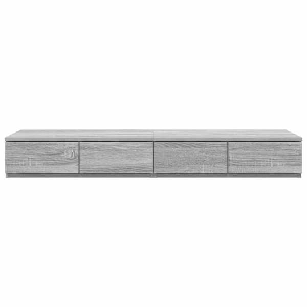 Sengekufferter - EKSKLUSIV HUS - 120×36,5×16,5 cm - Sonoma grå - Spånplader - Trykåbning Gris Sonoma