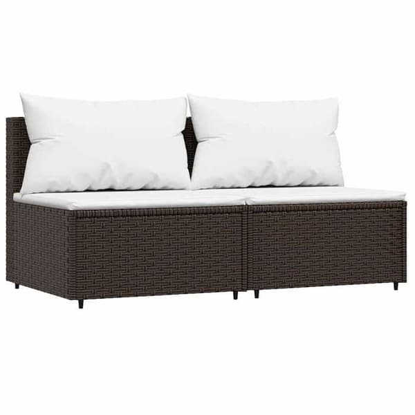 Maison Exclusive - Centrala trädgårdskuddar 2 st bruna flätade resin