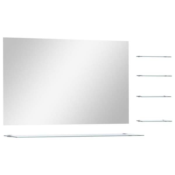 Maison Exclusive - Väggspegel med 5 hyllor Silver 100 x 60 cm