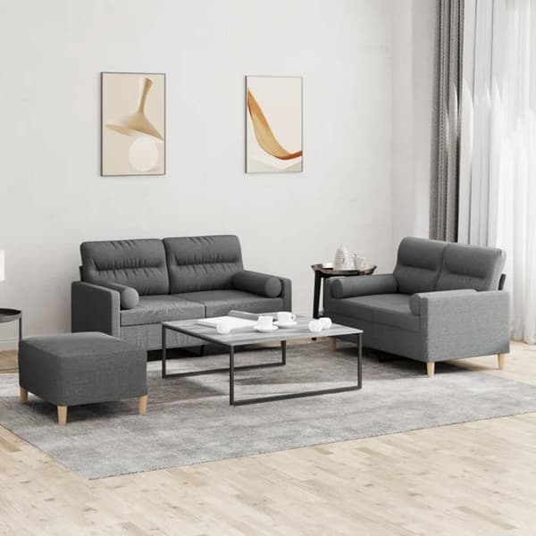 Maison Exclusive - 3 kpl tummanharmaita tyynyjä sisältävä sohvasetti Mörkgrå