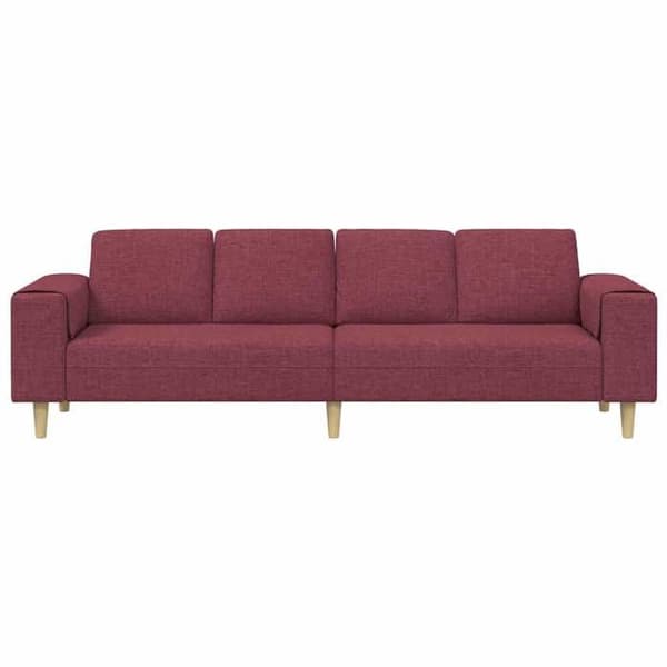 Canapé - MAISON EXCLUSIVE - Bordeaux - 250x77x76 cm - Polyesteripäällyste - Puujalat Bordeaux
