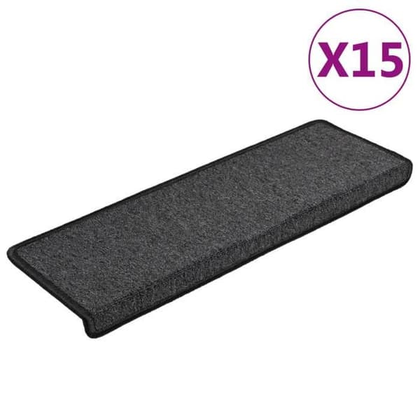 Maison Exclusive - Trappe tæppe 15 dele 65 x 21 x 4 cm Antracit Rektangulær kant antracit