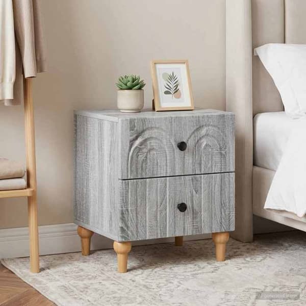 Maison Exclusive - Natbord 2 stk Sonoma grå 43 x 34,5 x 48 cm
