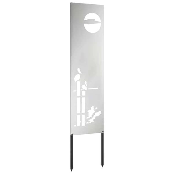 Trädgårdsskärm - EXKLUSIV HEM - Fretwork - Silverfärgad - Matt stål - 32 x 140 cm Silver