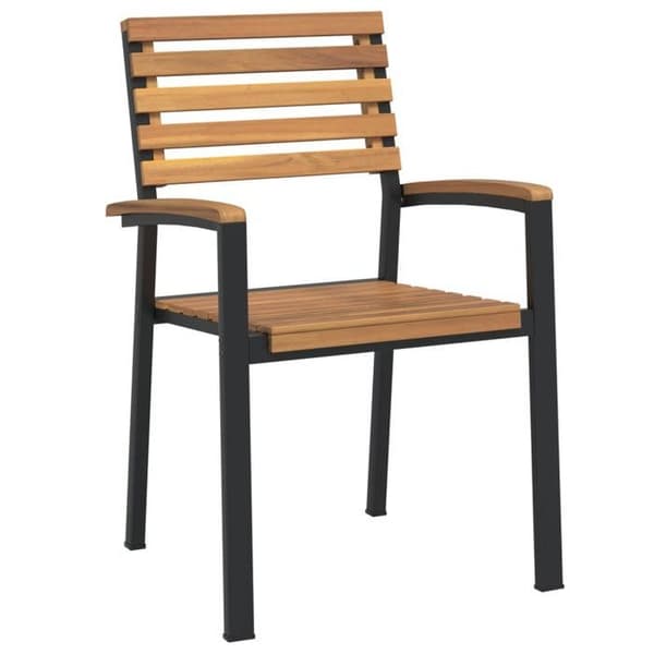 Maison Exclusive - Trädgårdsset 9 delar i solid akaciaträ och metall
