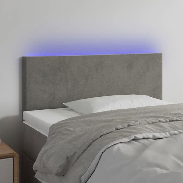 Maison Exclusive - LED-päätyharso Vaaleanharmaa 80x5x78/88 cm Sametti ljusgrått