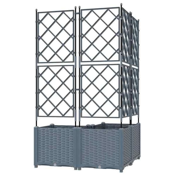 Maison Exclusive - Trädgårdskrukor 3 st Ljusgrå 80 x 80 x 143 cm PP