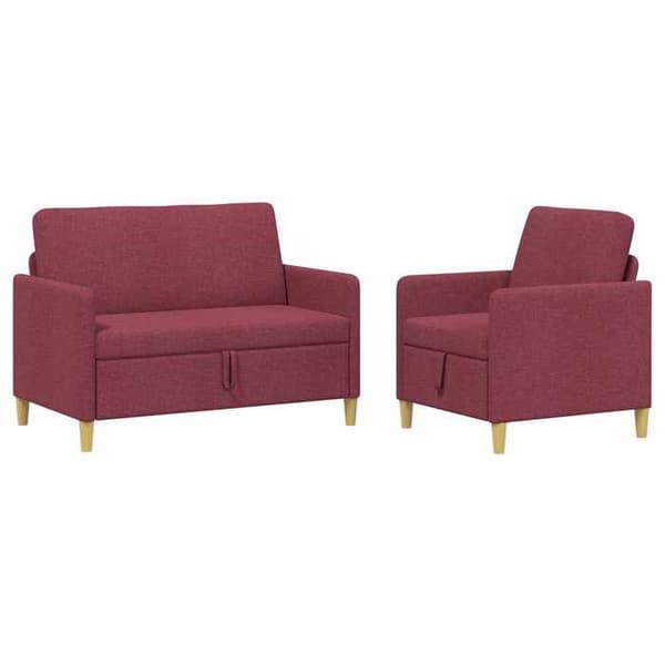 Maison Exclusive - Sohva säilytyksellä 2 kpl Bordeaux Polyesteri